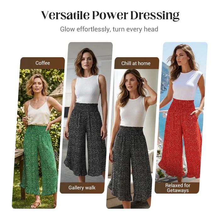 Women’s Flowy High Waist Wide-Leg Pants – Slimming, Comfy & Chic