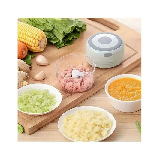 1pc High-Powered Multifunctional Food Processor | USB Wireless Charging, Quickly Blends/Chops Meat/Garlic/Vegetables/Baby Food, Food-Grade Cup, Child Lock Safety, Ideal for Kitchen & Camping