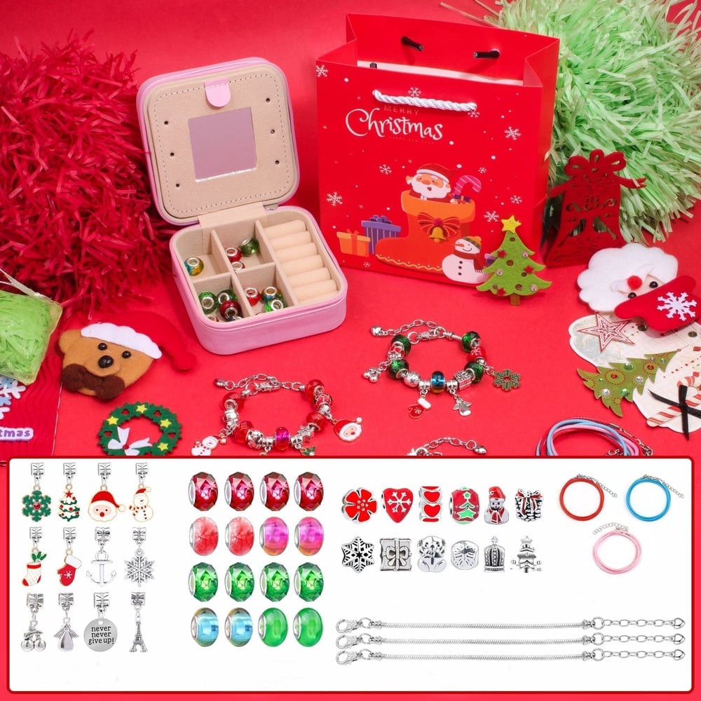🎉Das beste Weihnachtsgeschenk für Kinder –🎀Wunderschönes DIY-Weihnachtsarmband-Set