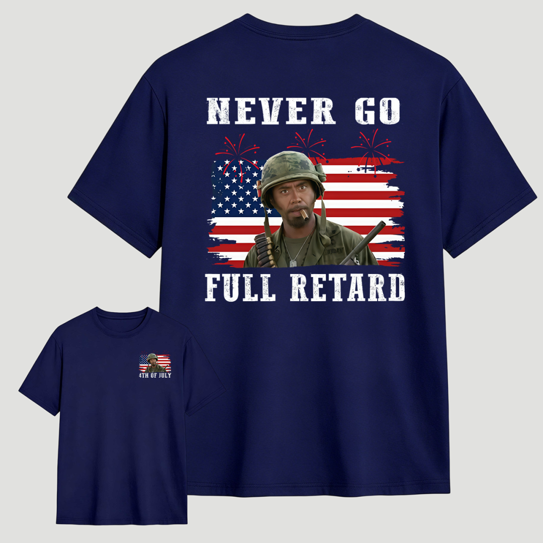 T-shirt "Ne jamais devenir complètement idiot" pour le 4 juillet