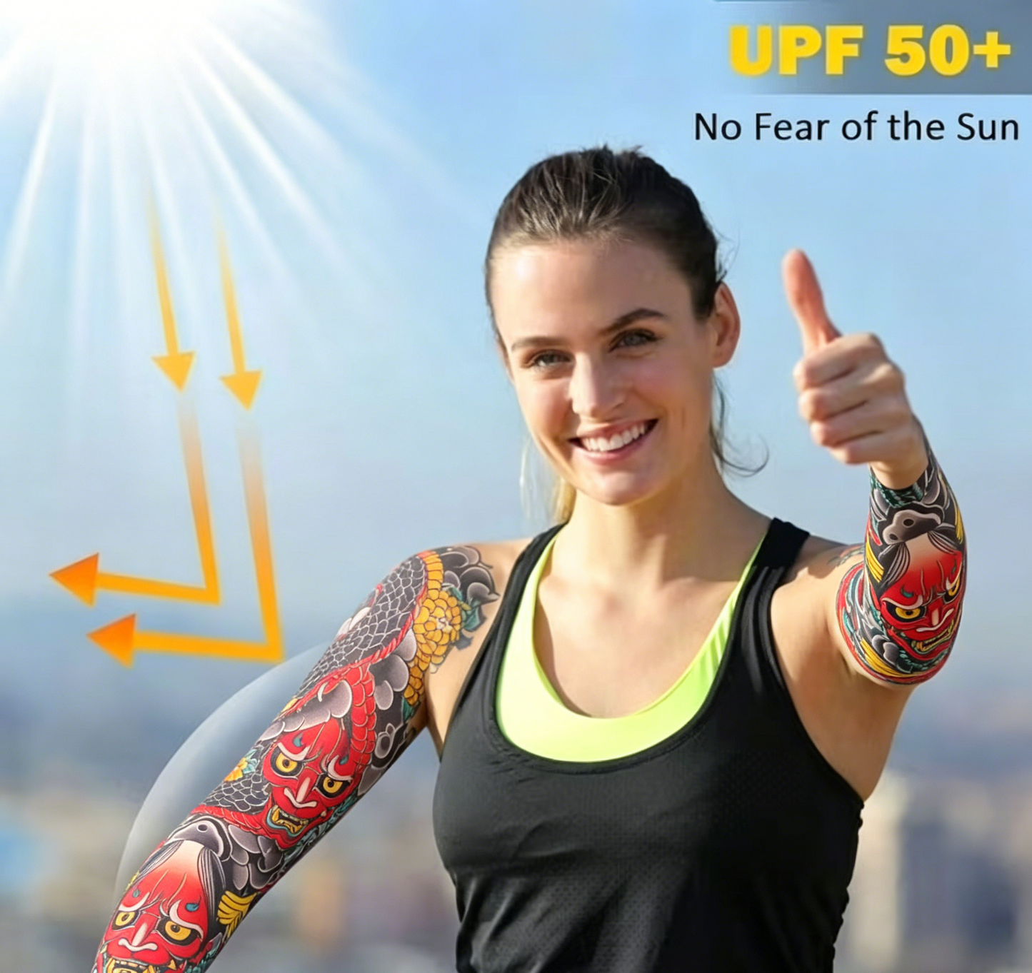 UPF50+ Unsichtbares Mesh-Tattoo-Stil