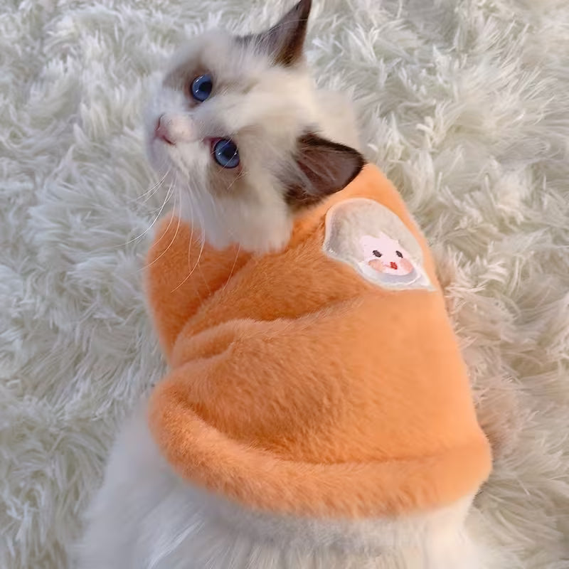 Niedliche Herbst- und Winterkatzenkleidung, warme und dicke Westen für Hunde, verhindert Haarausfall, geeignet für kleine Haustiere und Kätzchen