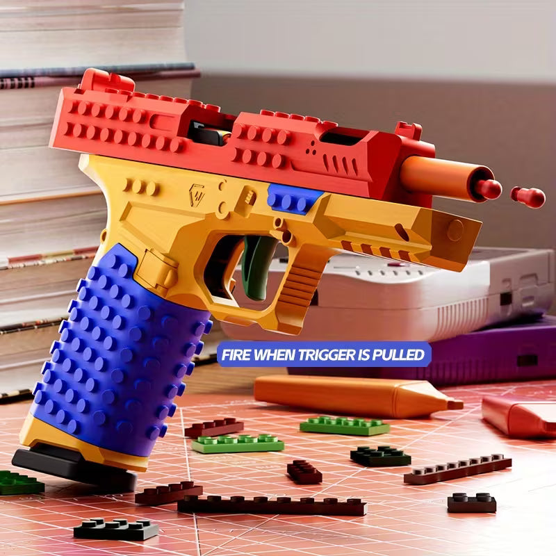 Glock SIG17 Spielzeugpistole zum Abfeuern – Automatische Spritzpistole für Jungen – DIY-Spielzeugpistole mit Softbällen – Lernmodell