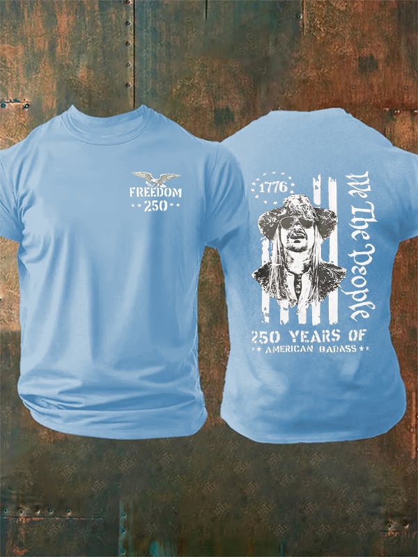 Camiseta estampada para hombre "250 AÑOS DE AMERICAN BADASS"