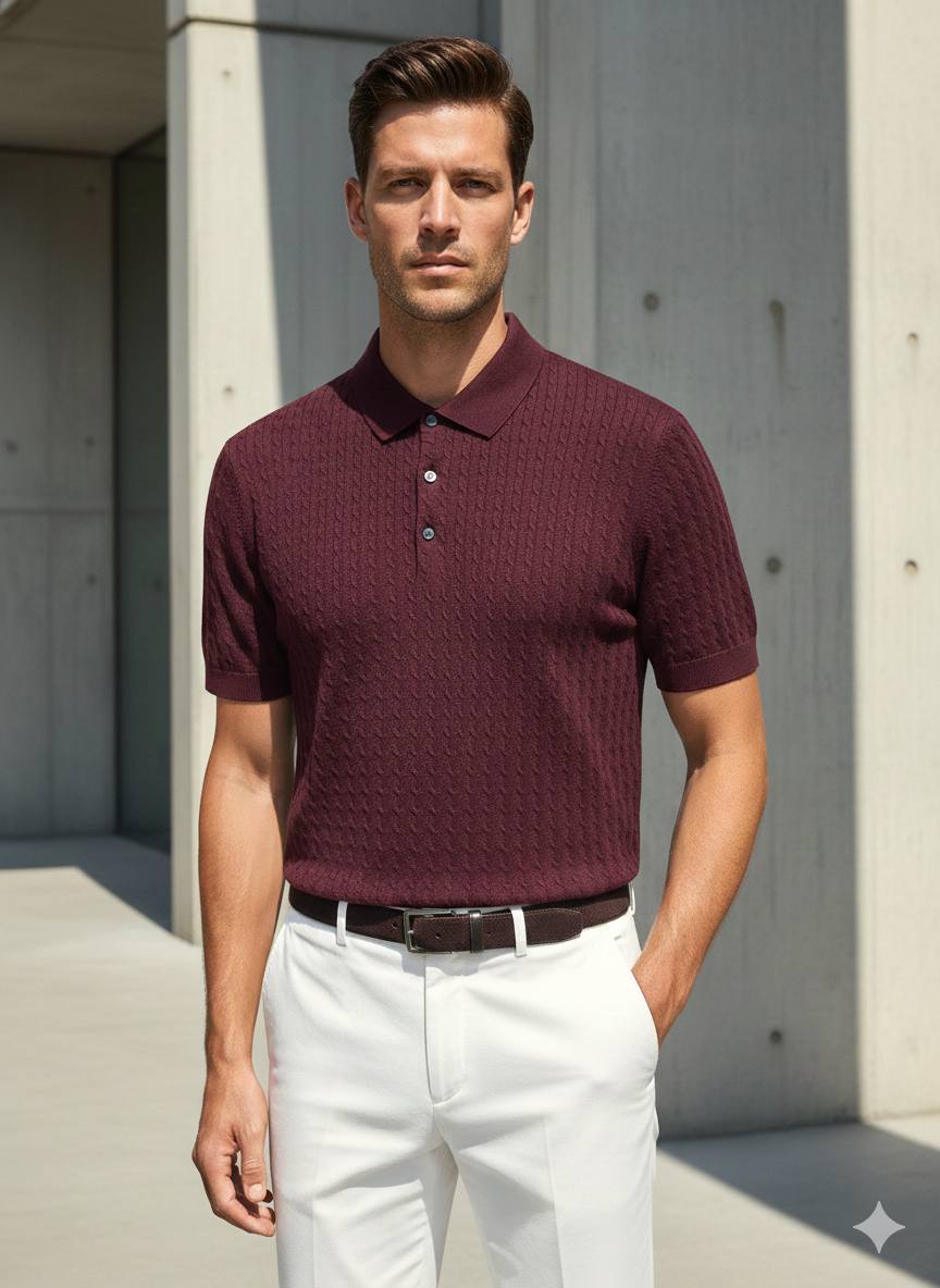Strick-Poloshirt