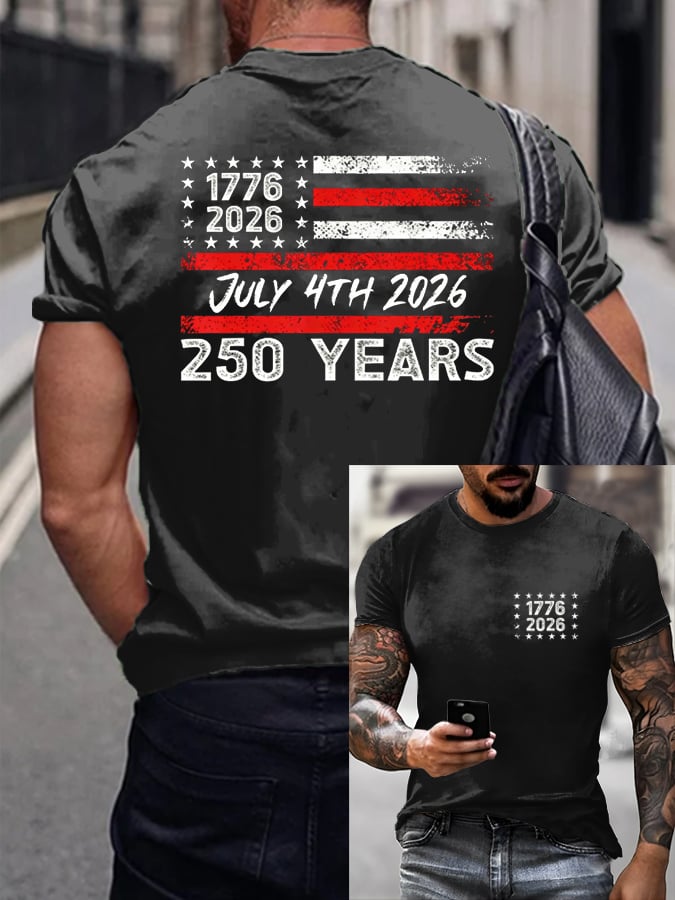 Herren-T-Shirt mit Aufdruck zum 250. Jahrestag der USA