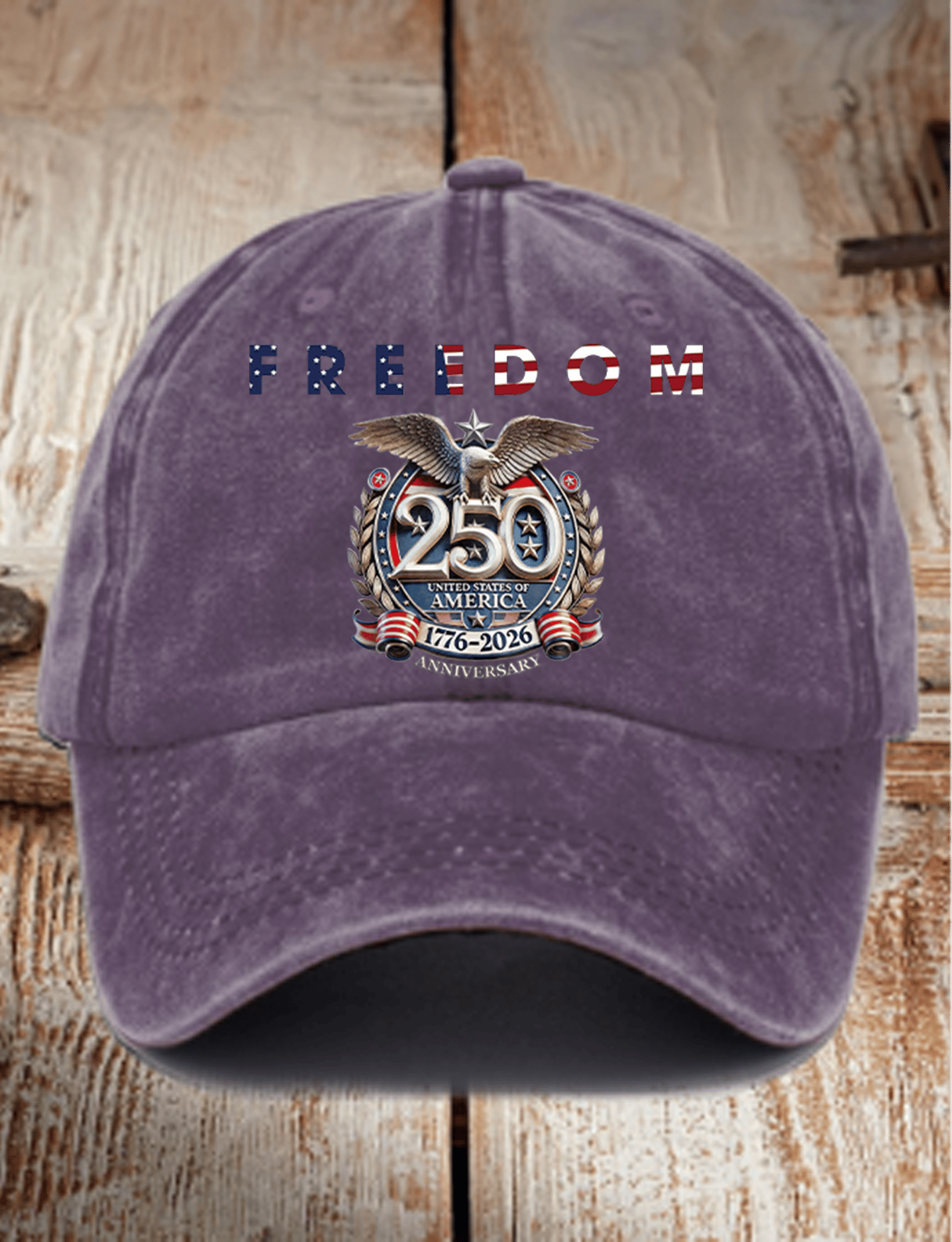 Unisex-Freizeitmütze mit amerikanischem 250-Jahr-Print