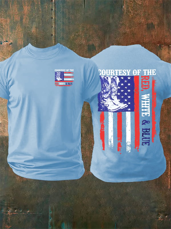 T-shirt pour homme « Courtoisie des drapeaux rouge, blanc et bleu » commémorant le 250e anniversaire