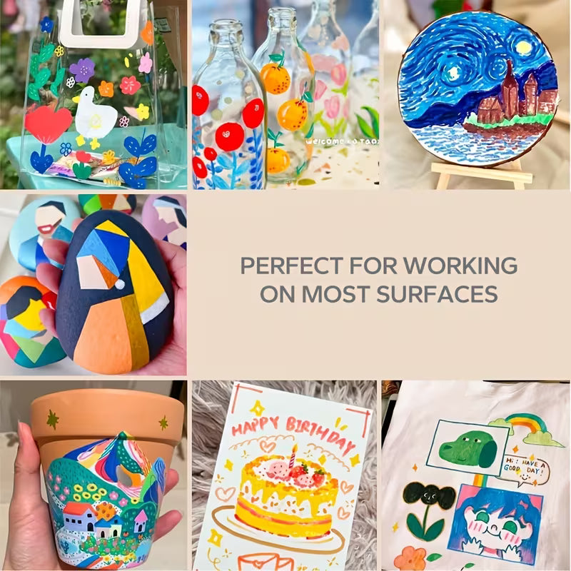 True Color Acrylic Markers, Opaque, Layerable, Specially Designed for Children's Drawing