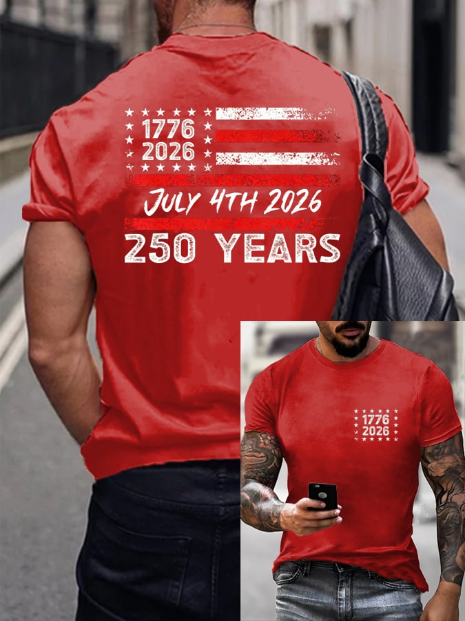 Herren-T-Shirt mit Aufdruck zum 250. Jahrestag der USA