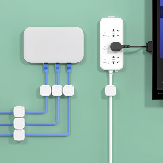 Magnetic Velcro cable organizer. Securely attaches to refrigerators, desktops, or cars, saving space. Suitable for home and office. An essential for organizing cables and plugs. Also ideal for desktop and drawer organization.