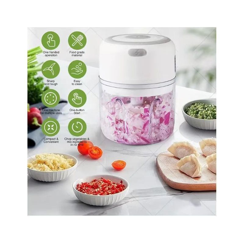 1 Stück Hochleistungs-Multifunktions-Küchenmaschine | Kabelloses Laden per USB, schnelles Pürieren/Zerkleinern von Fleisch, Knoblauch, Gemüse und Babynahrung, lebensmittelechter Becher, Kindersicherung, ideal für Küche und Camping