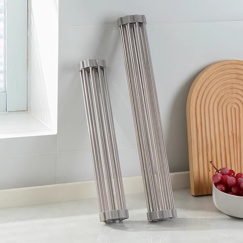 Organizador multifuncional para fregadero] 1 organizador de fregadero de cocina de silicona resistente al calor | Alfombrilla multifuncional para escurrir platos, almohadilla enrollable para lavar verduras y estante de almacenamiento