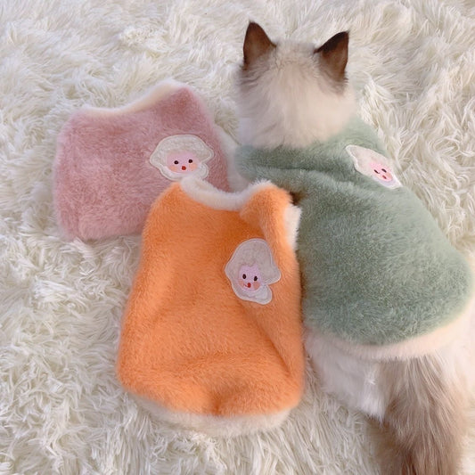 Cute Autumn And Winter Cat Clothing, Warm And Thick Vests for Dogs, Preventing Shedding, Suitable for Small Pets And Kittens
