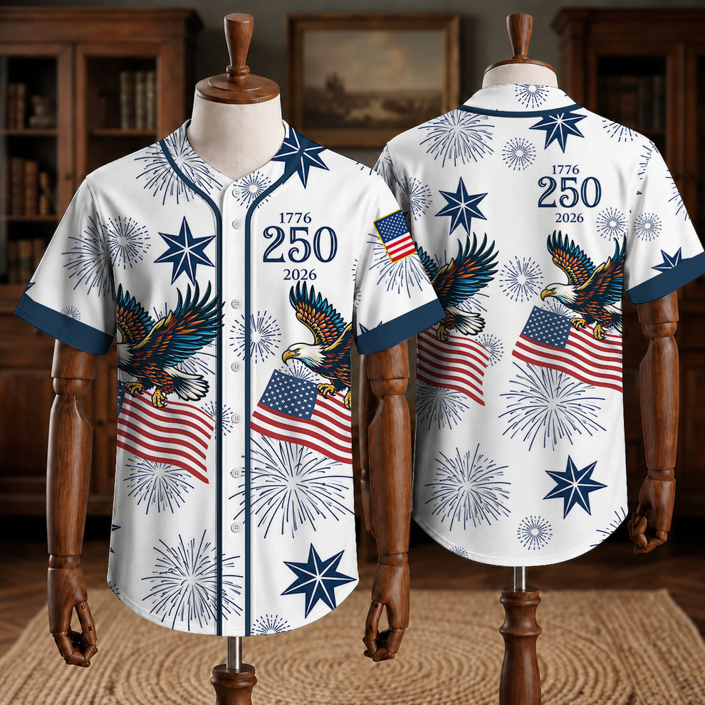 Camiseta de béisbol del 250 aniversario de la Libertad Patriótica, 1776-2026 Camiseta Patriótica de EE. UU.
