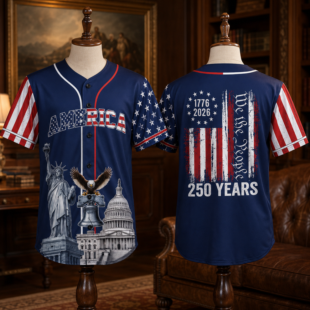 Camiseta de béisbol del 250 aniversario de la Libertad Patriótica, 1776-2026 Camiseta Patriótica de EE. UU.