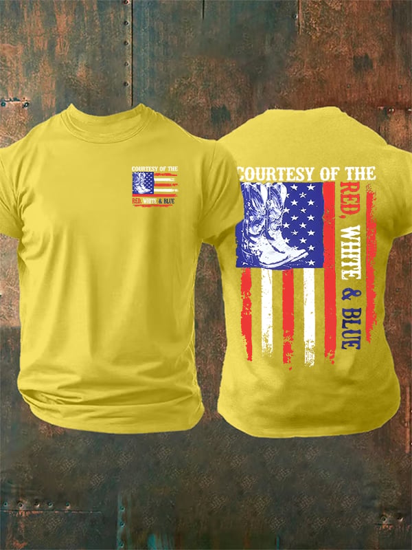 T-shirt pour homme « Courtoisie des drapeaux rouge, blanc et bleu » commémorant le 250e anniversaire