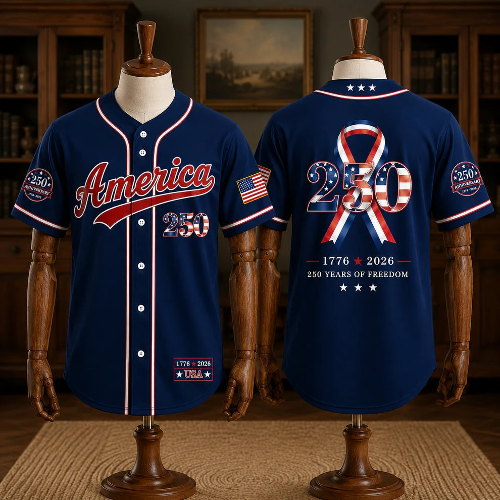 Camiseta de béisbol del 250 aniversario de la Libertad Patriótica, 1776-2026 Camiseta Patriótica de EE. UU.