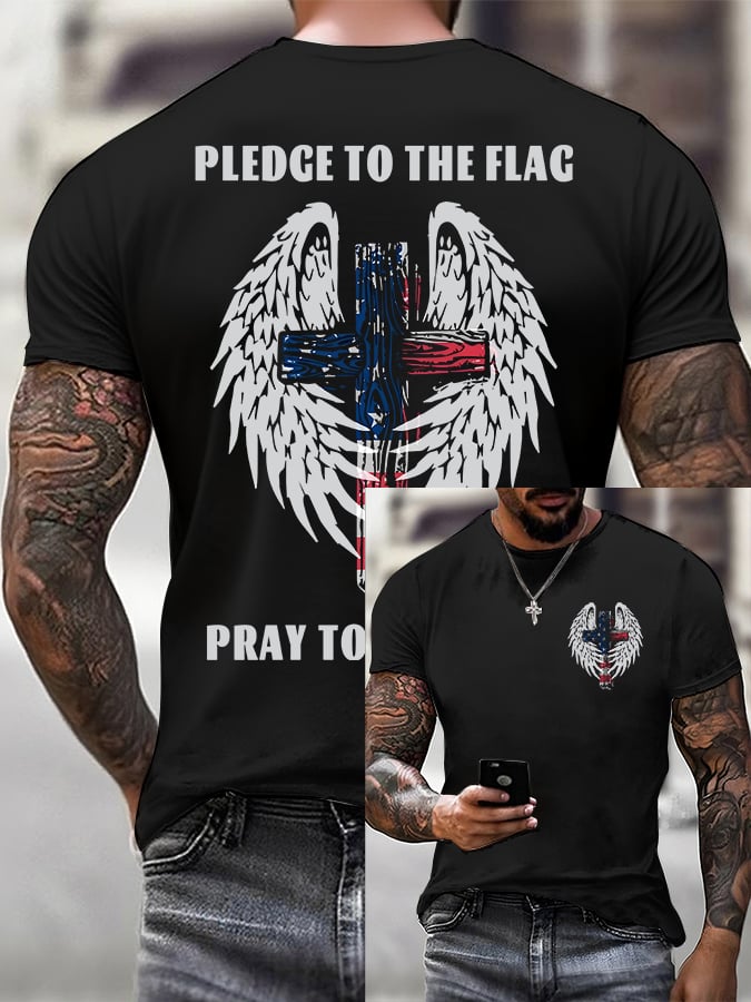 Camiseta informal para hombre con estampado religioso