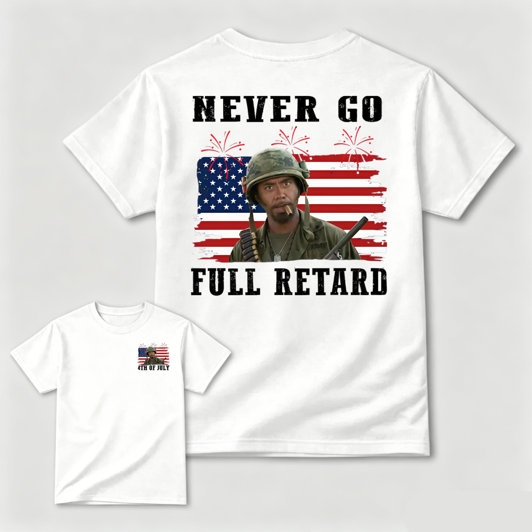 T-shirt "Ne jamais devenir complètement idiot" pour le 4 juillet