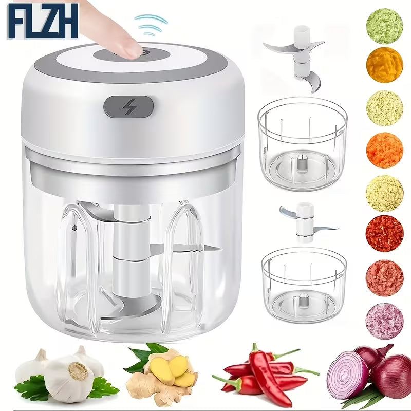 1 Stück Hochleistungs-Multifunktions-Küchenmaschine | Kabelloses Laden per USB, schnelles Pürieren/Zerkleinern von Fleisch, Knoblauch, Gemüse und Babynahrung, lebensmittelechter Becher, Kindersicherung, ideal für Küche und Camping
