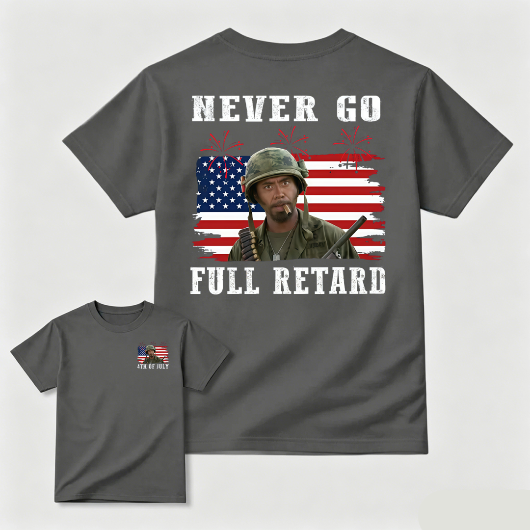 T-shirt "Ne jamais devenir complètement idiot" pour le 4 juillet