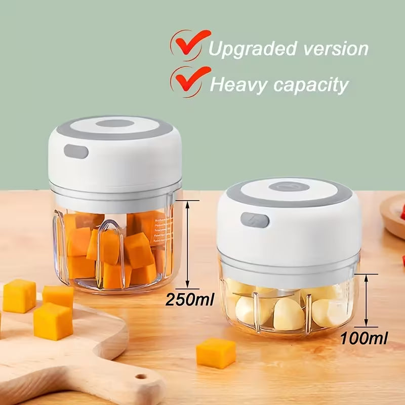 1 Stück Hochleistungs-Multifunktions-Küchenmaschine | Kabelloses Laden per USB, schnelles Pürieren/Zerkleinern von Fleisch, Knoblauch, Gemüse und Babynahrung, lebensmittelechter Becher, Kindersicherung, ideal für Küche und Camping