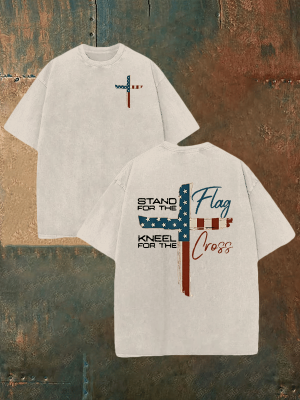 Unisex-T-Shirt mit Aufdruck „STAND FOR THE NNEEL FOR THE“ (waschbar)