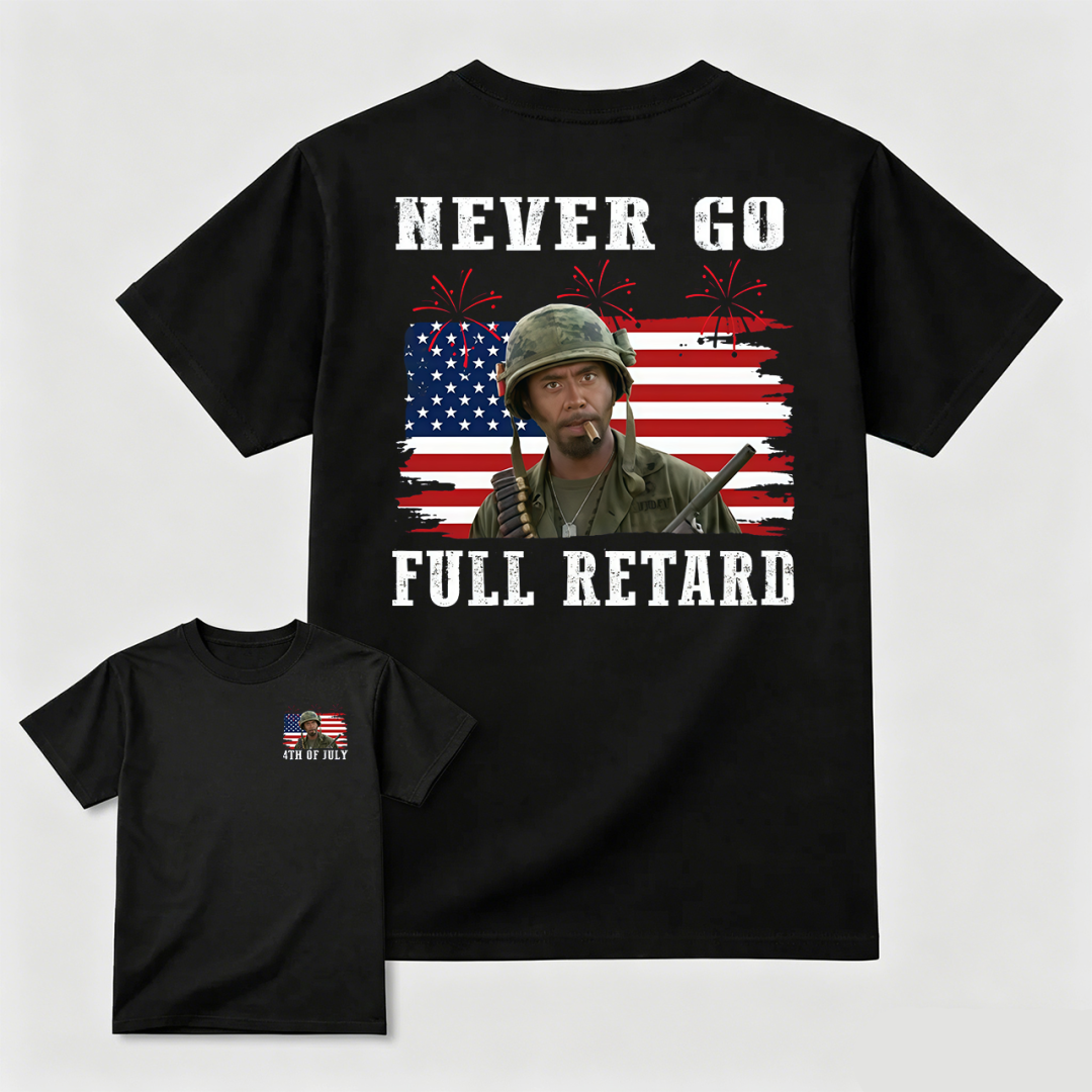 T-shirt "Ne jamais devenir complètement idiot" pour le 4 juillet