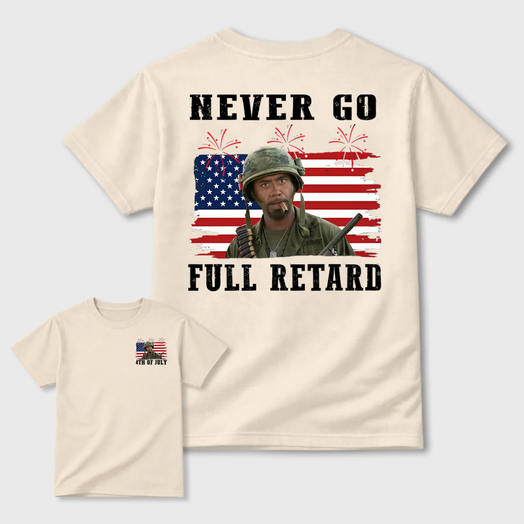 T-shirt "Ne jamais devenir complètement idiot" pour le 4 juillet