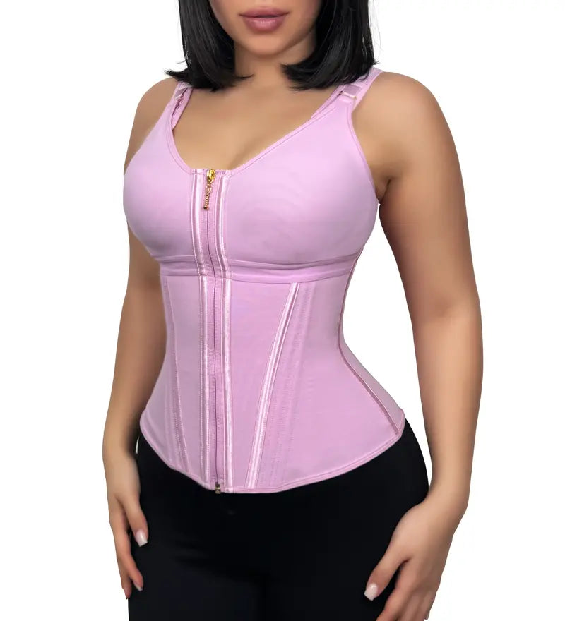Waist Shapewear Corset forWomen Gym Zipper and Hooks