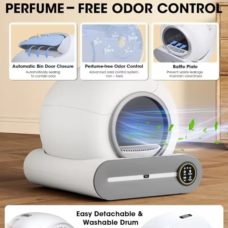 Automatische, intelligente Katzentoilette mit Selbstreinigung, vollständig geschlossen, inklusive Katzenstreuschale