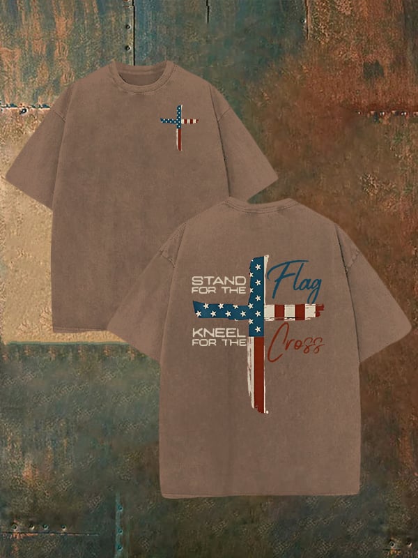 Unisex-T-Shirt mit Aufdruck „STAND FOR THE NNEEL FOR THE“ (waschbar)