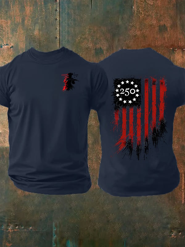 Camiseta estampada de cuello redondo para hombre "250 AÑOS"