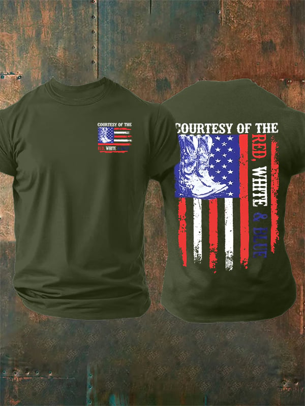 T-shirt pour homme « Courtoisie des drapeaux rouge, blanc et bleu » commémorant le 250e anniversaire