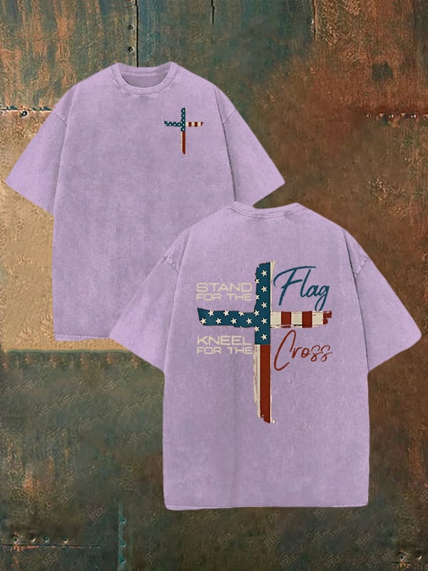 Unisex-T-Shirt mit Aufdruck „STAND FOR THE NNEEL FOR THE“ (waschbar)