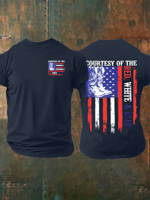 T-shirt pour homme « Courtoisie des drapeaux rouge, blanc et bleu » commémorant le 250e anniversaire