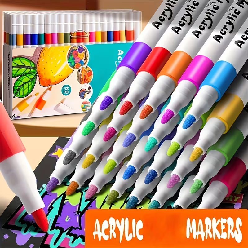 True Color Acrylic Markers, Opaque, Layerable, Specially Designed for Children's Drawing