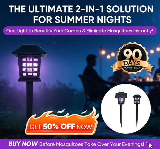 Advanced Solar-Powered UV Mosquito Zapper & Decorative Garden Stake Light