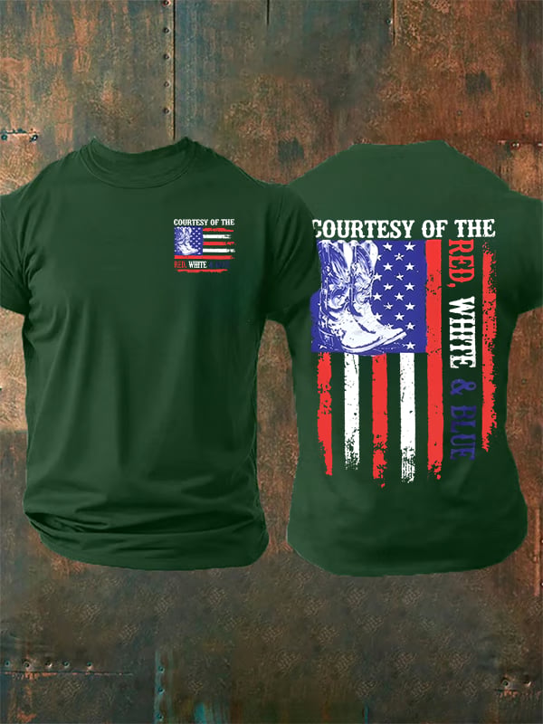 T-shirt pour homme « Courtoisie des drapeaux rouge, blanc et bleu » commémorant le 250e anniversaire