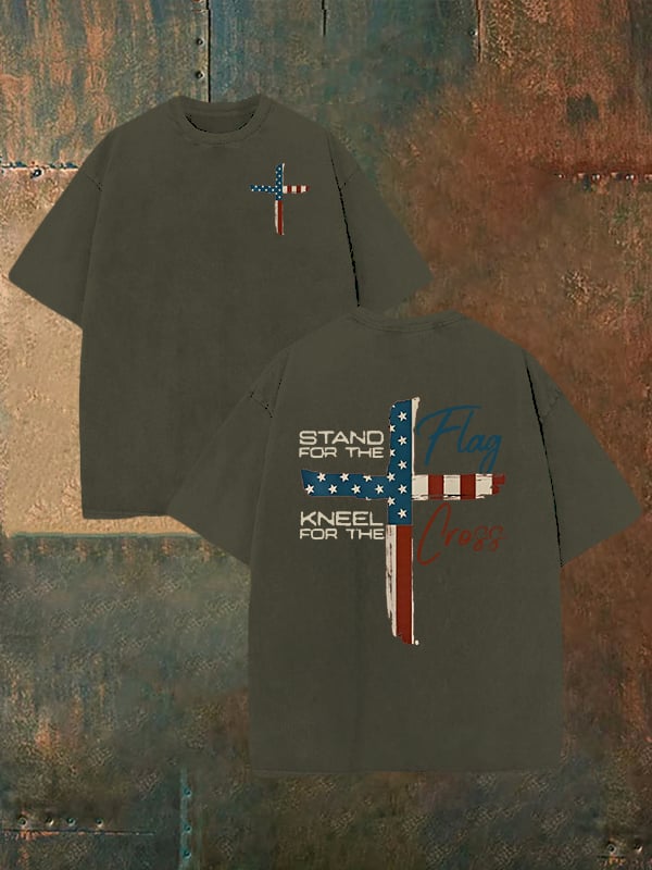 Unisex-T-Shirt mit Aufdruck „STAND FOR THE NNEEL FOR THE“ (waschbar)