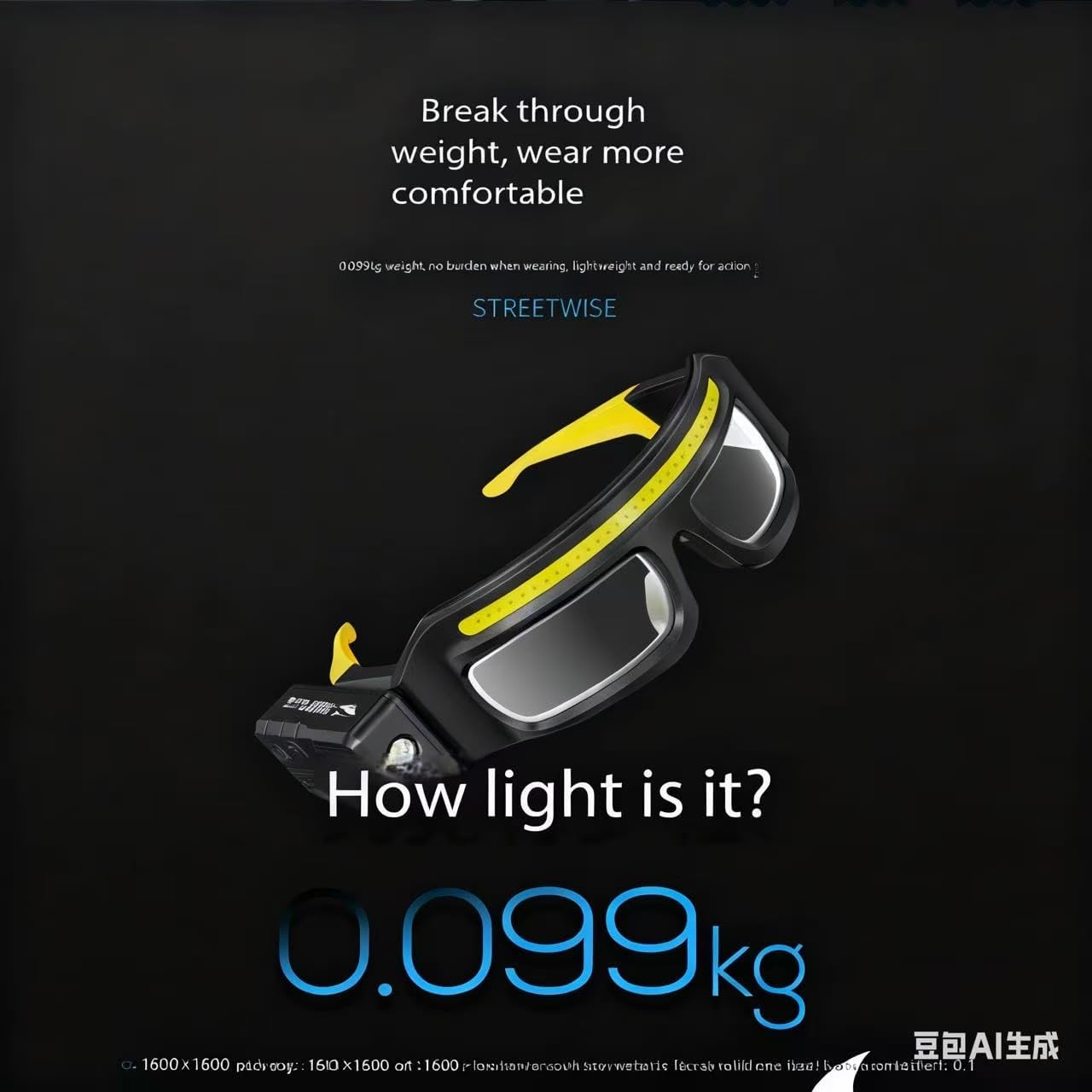 LED Glasses Rechargeable Headlight