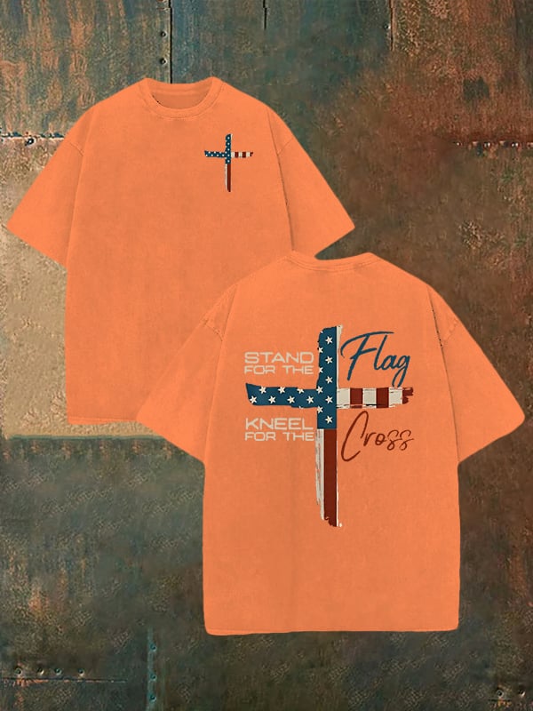 Unisex-T-Shirt mit Aufdruck „STAND FOR THE NNEEL FOR THE“ (waschbar)