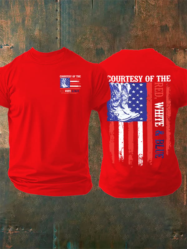 T-shirt pour homme « Courtoisie des drapeaux rouge, blanc et bleu » commémorant le 250e anniversaire