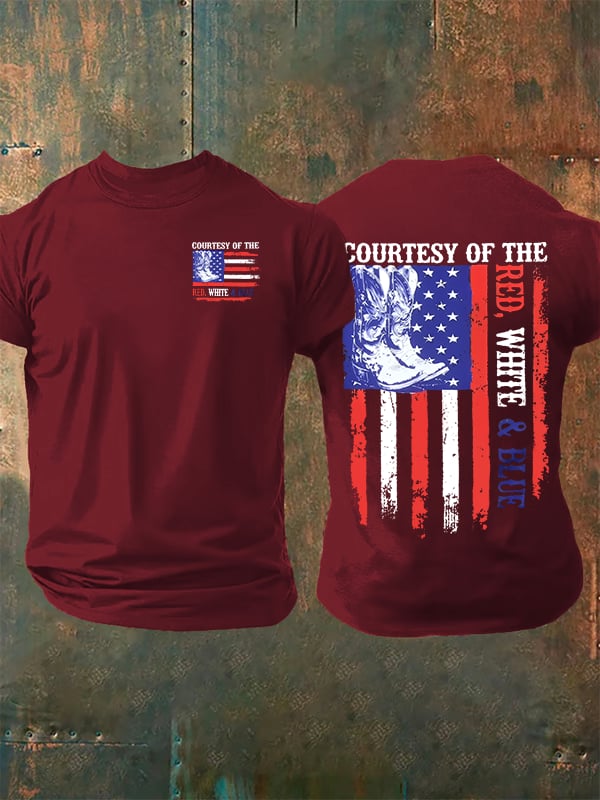 T-shirt pour homme « Courtoisie des drapeaux rouge, blanc et bleu » commémorant le 250e anniversaire