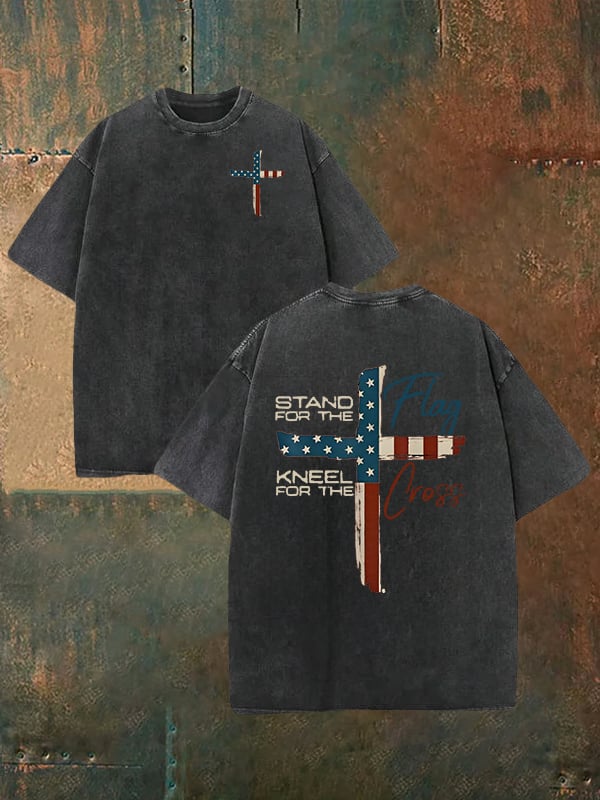 Unisex-T-Shirt mit Aufdruck „STAND FOR THE NNEEL FOR THE“ (waschbar)