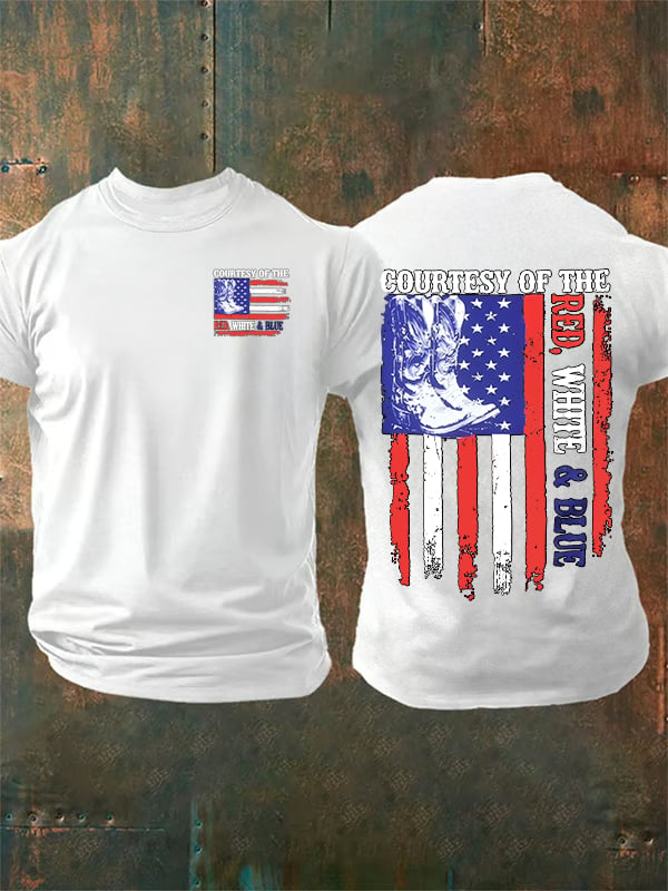 T-shirt pour homme « Courtoisie des drapeaux rouge, blanc et bleu » commémorant le 250e anniversaire