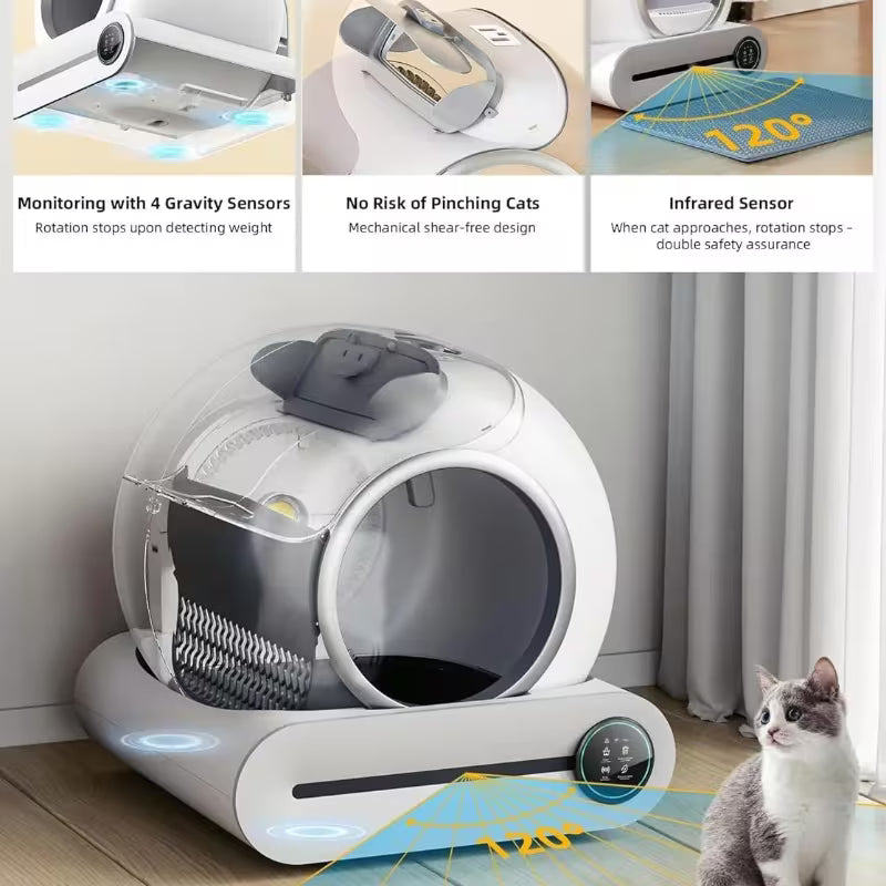 Automatische, intelligente Katzentoilette mit Selbstreinigung, vollständig geschlossen, inklusive Katzenstreuschale