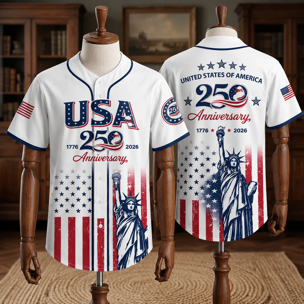 Camiseta de béisbol del 250 aniversario de la Libertad Patriótica, 1776-2026 Camiseta Patriótica de EE. UU.