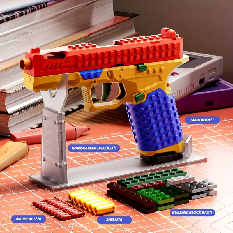 Glock SIG17 Spielzeugpistole zum Abfeuern – Automatische Spritzpistole für Jungen – DIY-Spielzeugpistole mit Softbällen – Lernmodell